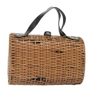 FENDI Hand Bag Wood Beige Gold